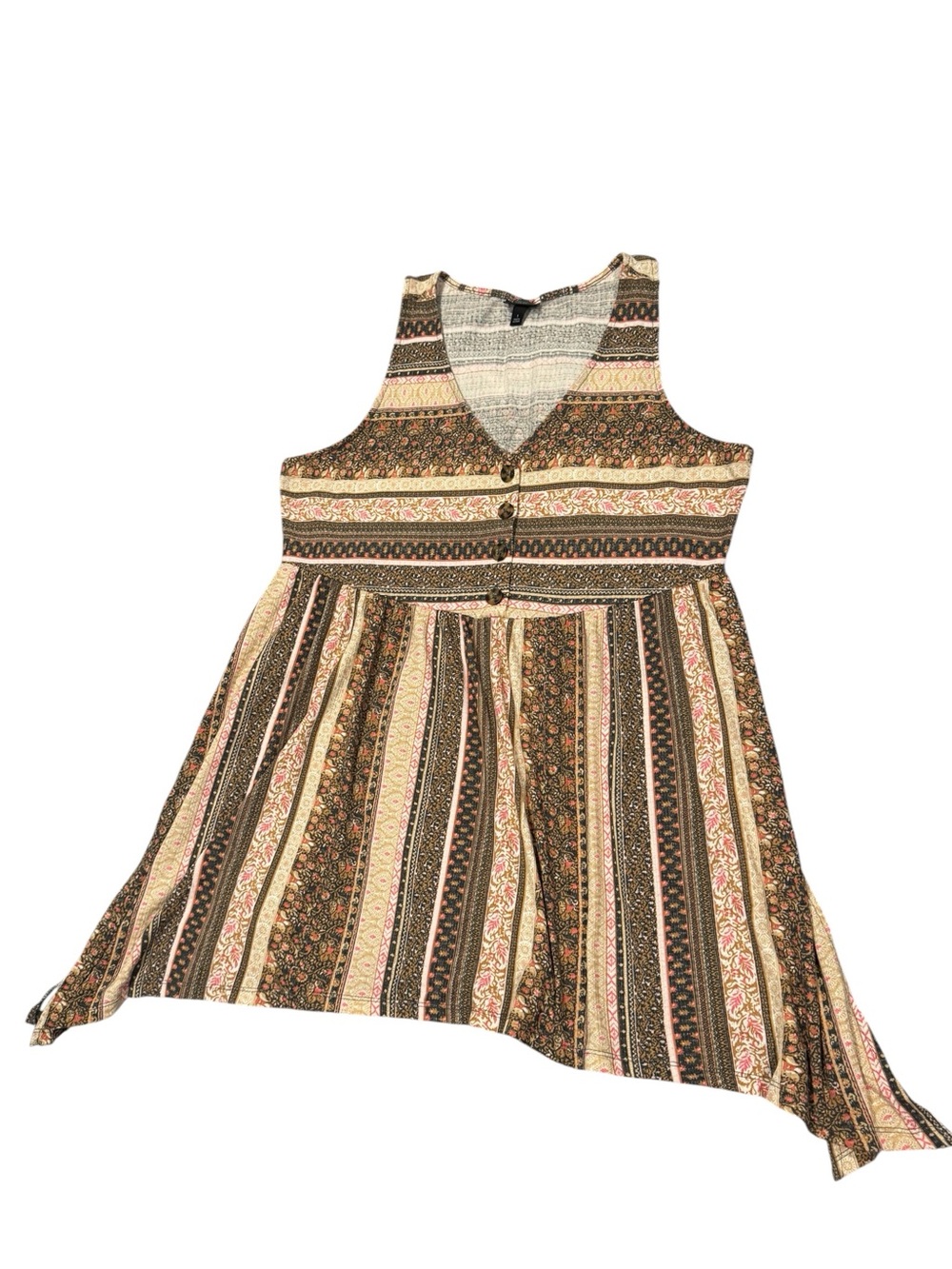 Torrid Boho Striped Floral V-Neck